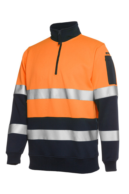 Hi Vis 1/2 Zip (D+N) Fleecy Sweat